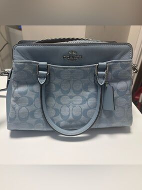 Coach Light Blue Signature Satchel
